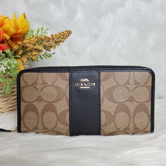 Coach Handbags - COACH ACCORDION ZIP WALLET IN SIGNATURE CANVAS